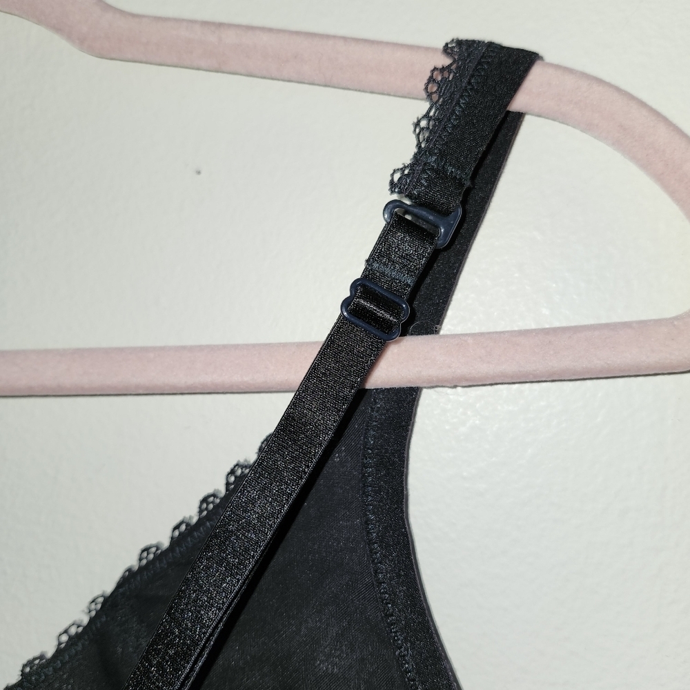 Victoria Secret Very Sexy No Wire Bustier Black Rhinestone Pushup Bra - Picture 7 of 7
